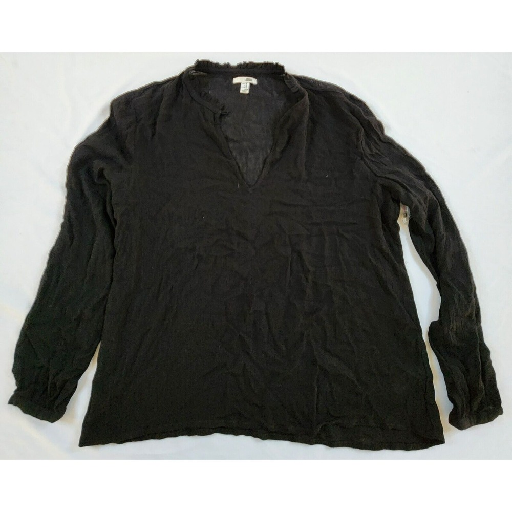 Society‎ Amuse Beach Vida Bling Paislee Black V-Neck Blouse Women's M